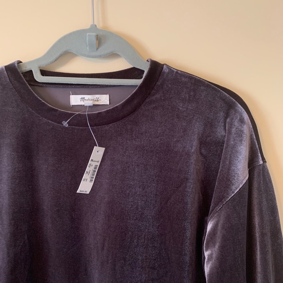 Madewell Velvet Balloon-Sleeve Sweatshirt - Picture 4 of 7